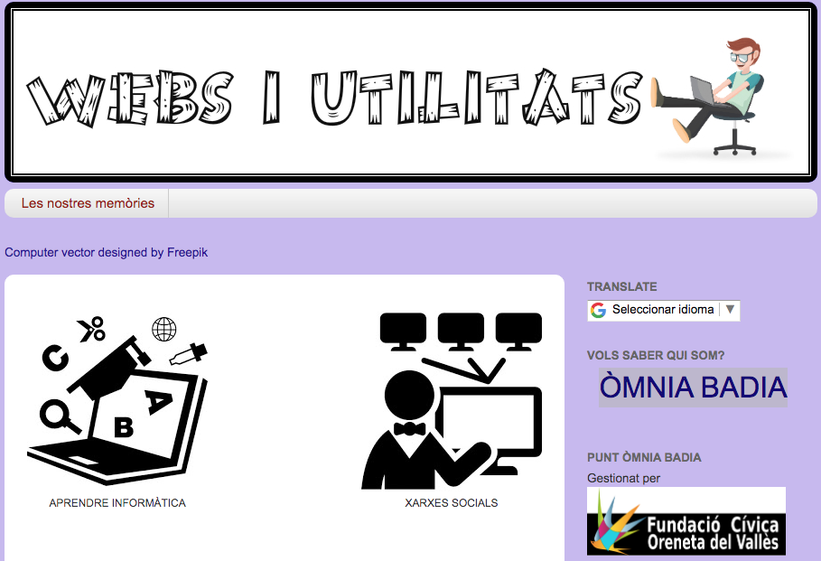 Captura de pantalla del banc de recursos Webs i utilitats