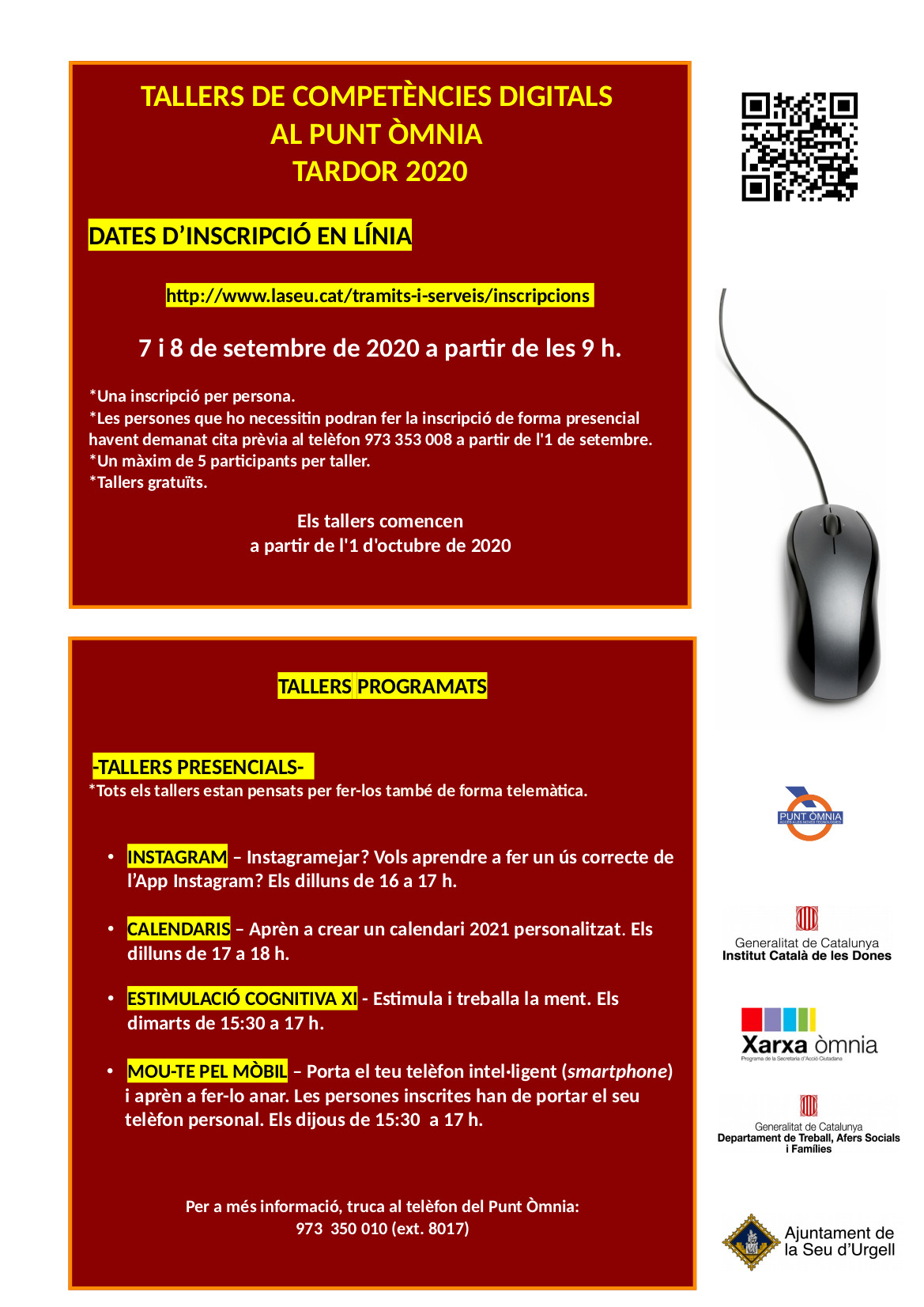 Cartell de la programació de tardor de la Seu d'Urgell