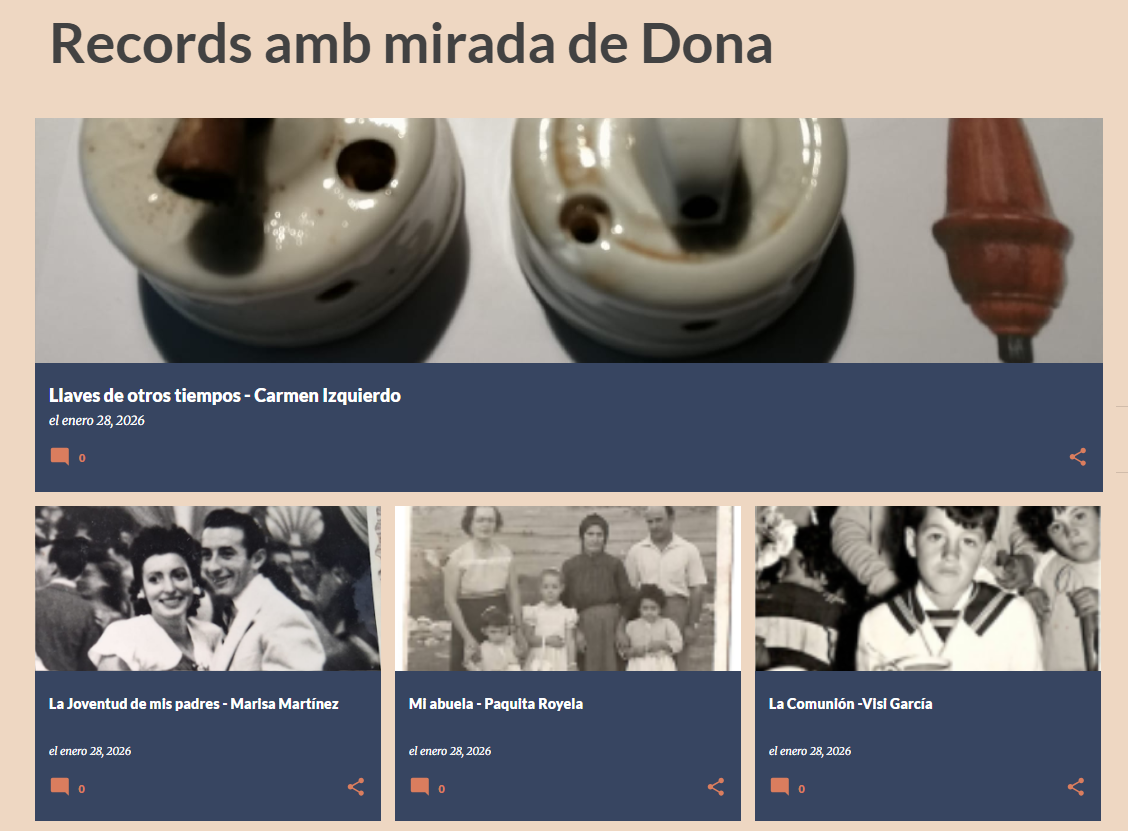 Captura de pantalla del bloc "Records amb mirada de dora"