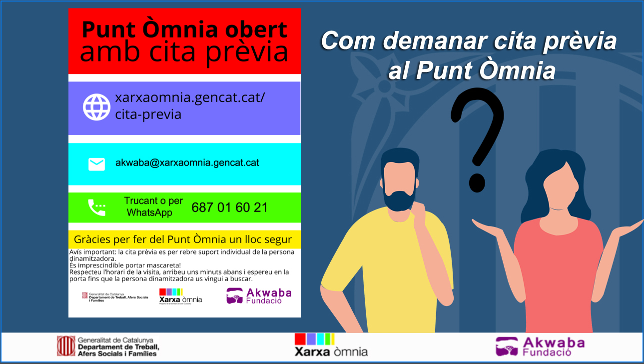 Cartell 'Com demanar cita prèvia al meu Punt Òmnia'