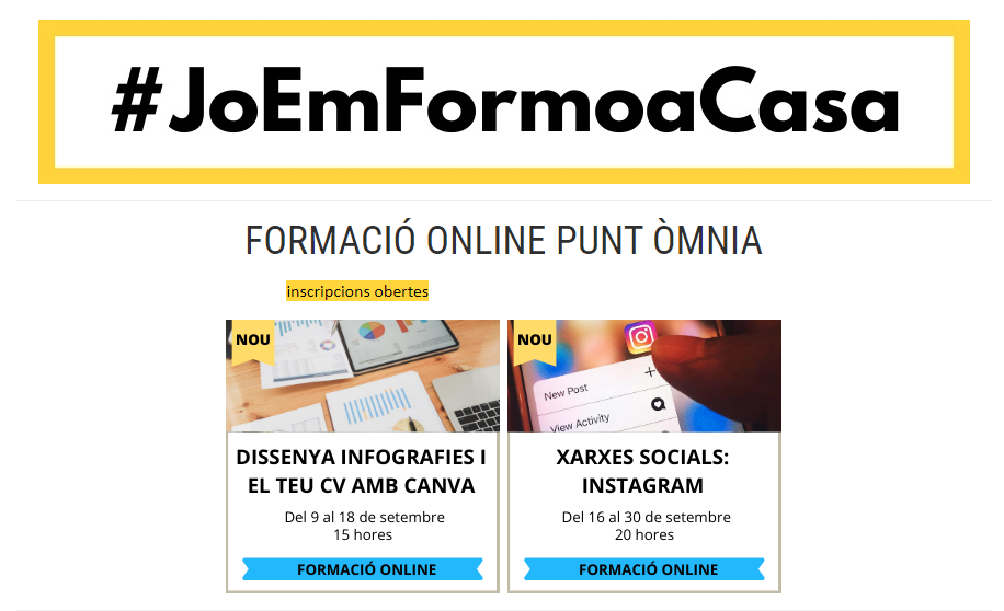 Promoció dels cursos del Punt Òmnia Vapor Llonch