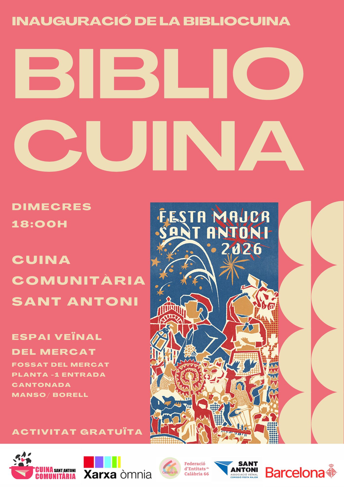 Cartell Presentació de la Bibliocuina de Sant Antoni