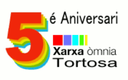 Logotip 5è aniversari Xarxa Òmnia Tortosa