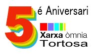 Logotip 5è aniversari Xarxa Òmnia Tortosa