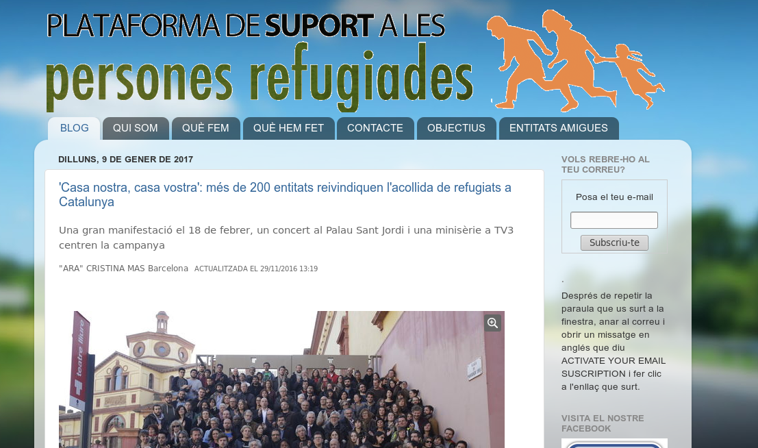 Blog de l'organització local, assessorada pel dinamitzador Antonio Collado