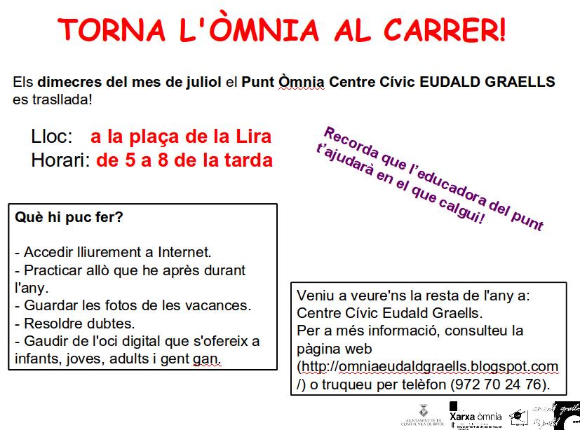 Captura del cartell amb informació de l'activitat