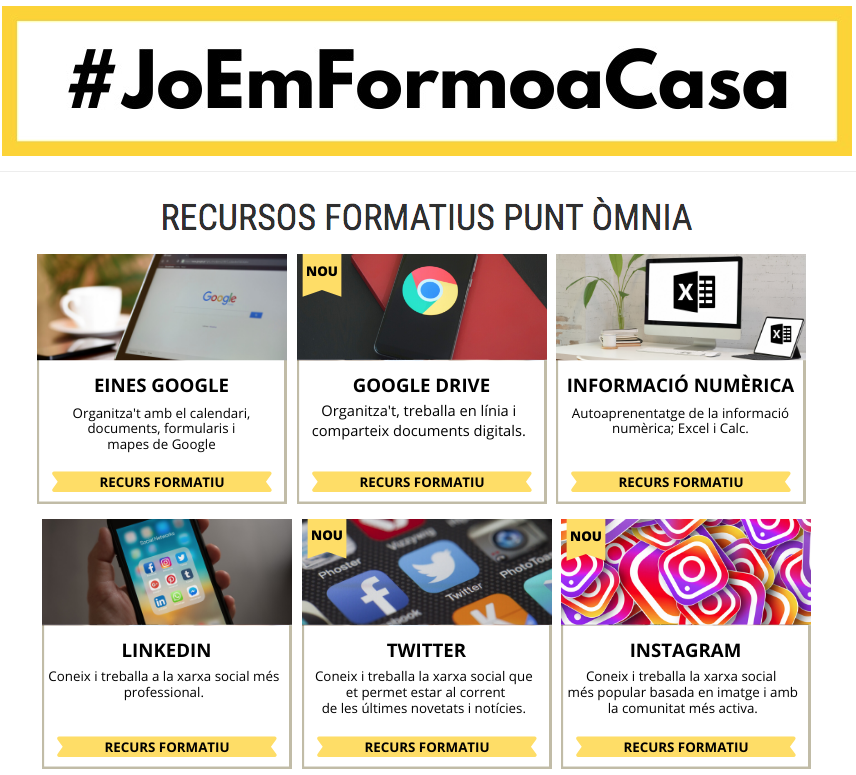 #JoEmFormoaCasa: recursos formatius del Punt Òmnia Vapor Llonch