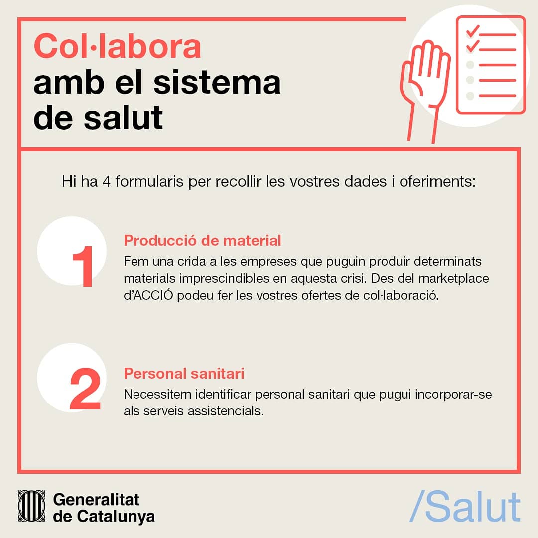 Cartell sobre com col·laborar amb el sistema sanitari